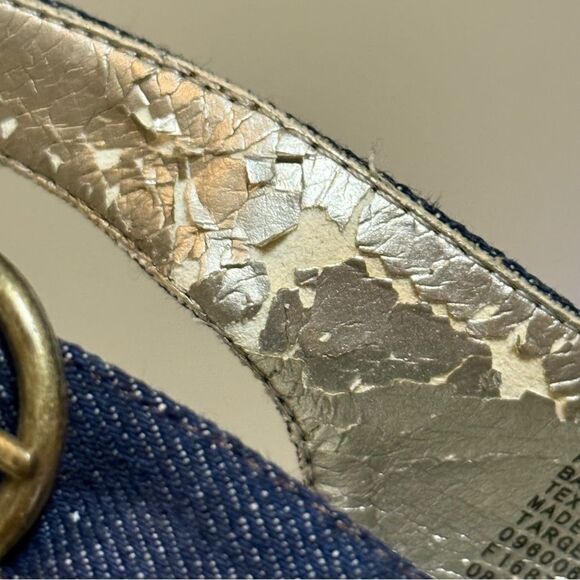 Xhilaration Y2K Block Platform Heels With Denim Upper Strap Blue Brown Size 9.5 - Picture 4 of 15